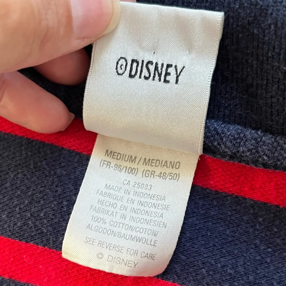 Disney y2K vintage striped polo Navy and Red‎ men’s medium